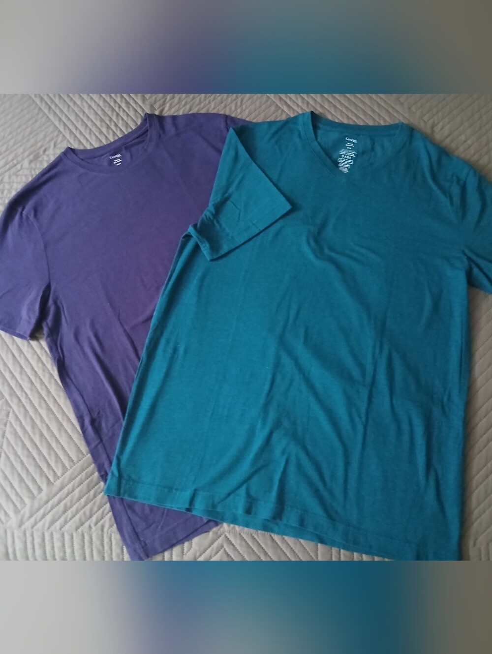 George T-Shirt - Teal and Purple, Medium Like New
